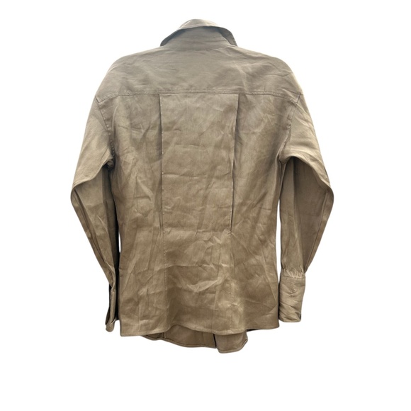 FRAME Women’s Arie Cutaway Linen-Blend Button-Up Shirt - Picture 3 of 9